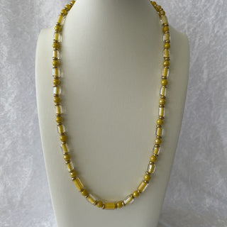 beaded necklace, yellow & gold tone RSV