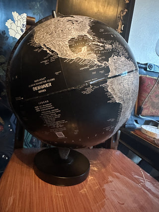 Black World Globe Metal paper nickel Finish #47 VV MTS|97754