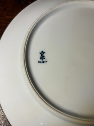 VTG Silesia hand painted green floral porcelain plate NM MTS