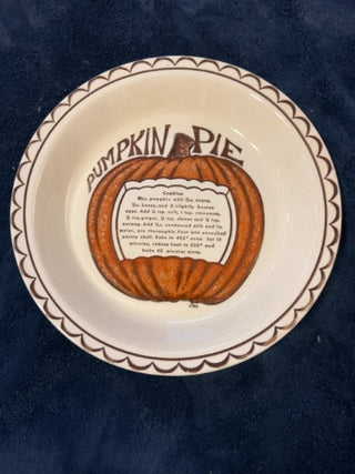 Vintage ceramic Royal China "Country Harvest" series pie plate pumpkin