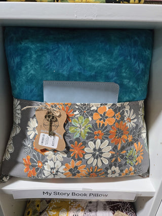18x18 My Story Book Pillow (TURQ/Grey/Burnt OR) RCD