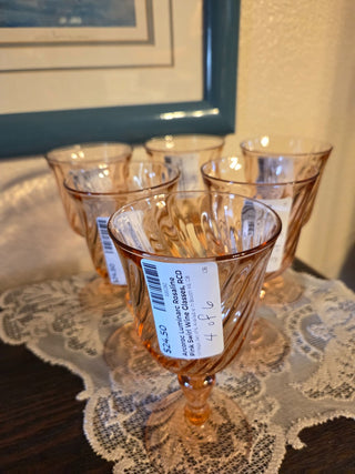 Arcoroc Luminarc Rosaline Pink Swirl Wine Glasses, RCD|123548