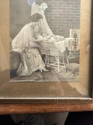 Antique Victoria Mother and child photo titled "Love's offering" 6.5"x8.5" frame|67330