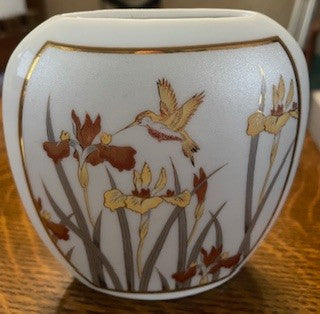 Vintage Iris Humming Bird Vase RCD