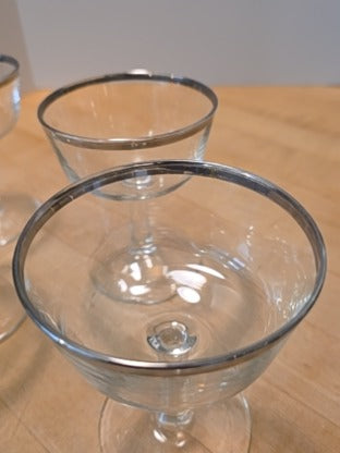 RF 4x Crystal D'Arques FRANCE Coupe Glasses *as is