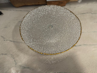 VTG LG GLASS CAKE PEDESTAL STAND 13"