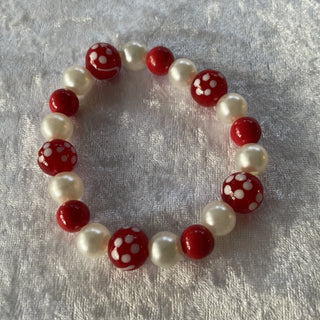 red & white stretchy bracelet RSV