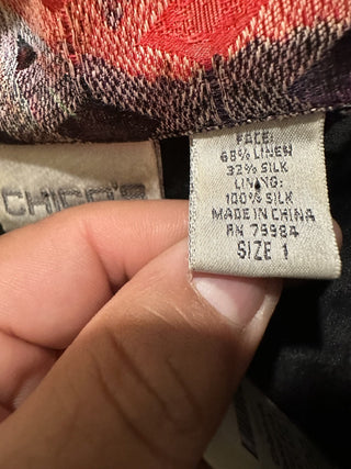 Chico's silk jacket mix pattern  Size 1 #47 VV MTS