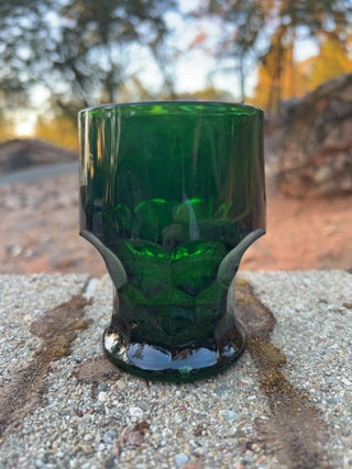 SINGLE Vintage Viking Glass "Georgian" Glass Tumblers Forest Green Mid-century