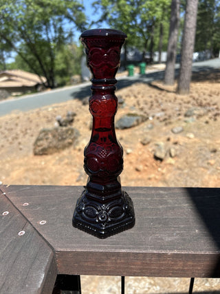 12F Vintage Avon 1876 Cape Cod Ruby Red Candlestick 8 3/4" MTS|67131