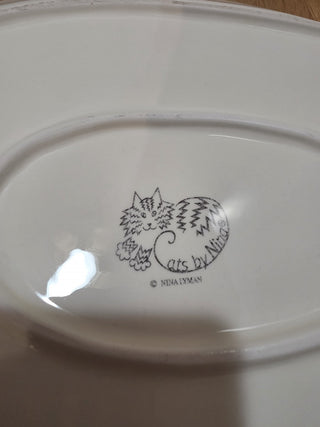 MTS Cats by Nina Tuxedo Mom w/Kittens Platter
