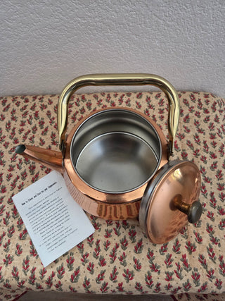 1950s Tyee Solid Copper Tea Kettle and Lid, RCD|105162