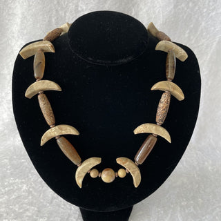 natural stone necklace w/ crescent beads RSV