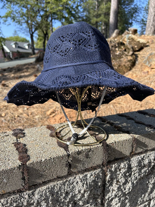 12F Hand Made Blue Woven Boho Hat O/S MTS|65175
