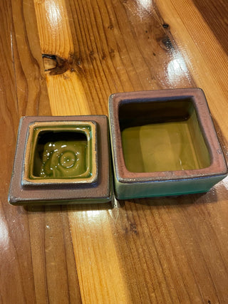 Ceramic Green Lidded Box "JOY" ~MTS|114650