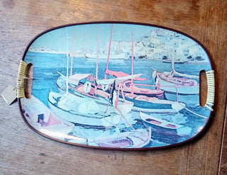 MW Vintage Greek Harbor Scene Tray MTS|108009