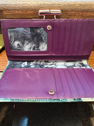 Ted Baker Mawson Shadow Flora Matinee Leather wallet 7" x 4" rcd|68596