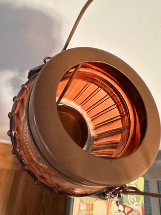 Suncatcher Lantern Amber Jar Tassel B  MTS|134113