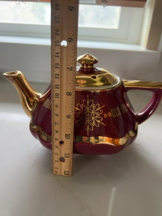Vintage Baltimore Style Hall China Maroon 6 Cup Teapot