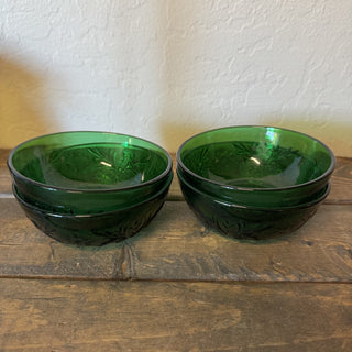Vtg Anchor Hocking Forest Green Berry Bowl MTS|124687