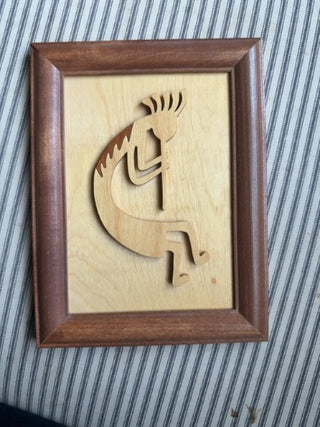 Handmade Kokopelli wood art
