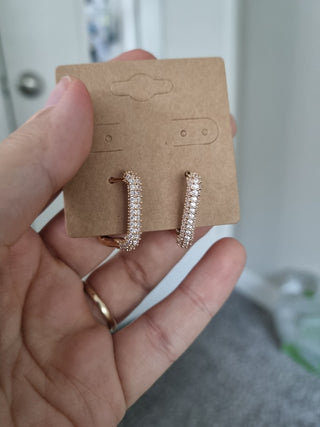 CZ Gold Tone Trendy earrings|36293