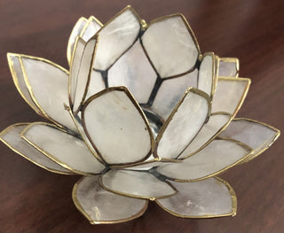 Capiz Lotus Candle Holder MTS|144025