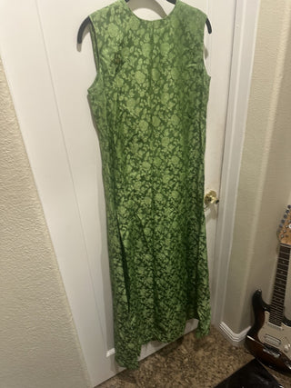 Vintage 1960's Green Floral Dress #63 VV MTS|116714