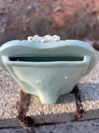 vintage Victorian-style, heart-shaped porcelain jasperware-inspired picture frame