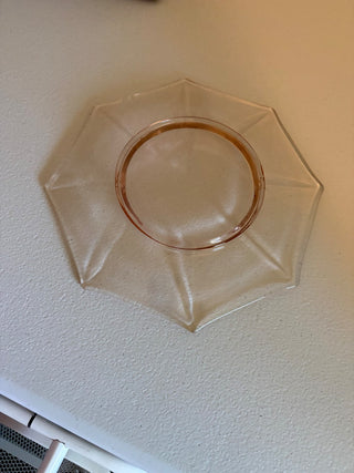 vintage pink cambridge decagon 8 inch plate rsv