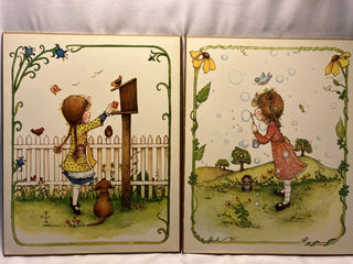 Vintage Denise Flemming, little girl blowing bubbles SB MTS|134480