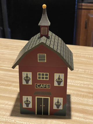 8.5" Cafe Wood Canister w/ Liner, 90's--SP RCD