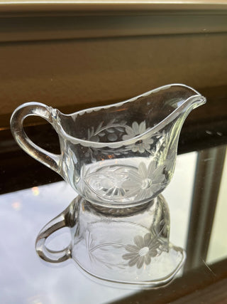 Etched glass creamer|54275