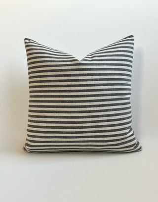 18” Black and beige ticking stripe pillow-COVER ONLY|54584