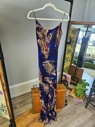 Vtg Y2K Cicci Beaded Silk Dress - Size Small - MTS|101912