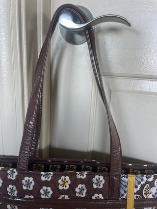 Large Brownw Flowers VERA BRADLEY Bag|96691