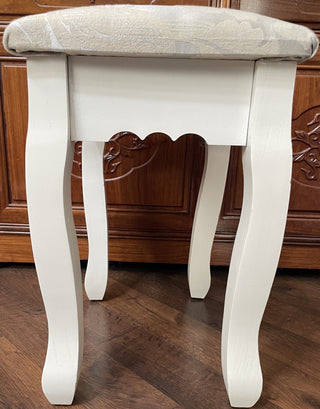 White Vanity Bench Stool MTS|83101