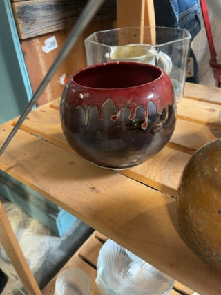 red ceramic vase