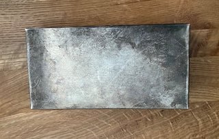 VINTAGE SILVER BOX WITH BLUE VELVET LINING AND LOVELY PATINA PERFECT TO HOUSE YOUR SMALL TREASURES 6.5" X 4" (KJS) RCD|118912