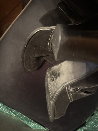 Franco Sarto Knee High Black Suede zip boots Women's size 7 1/2 M #63 VV MTS|130536