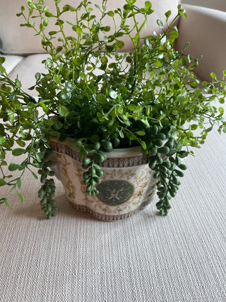 Vintage Planter with green foliage RSV
