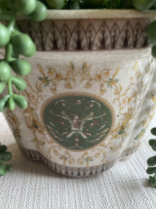 Vintage Planter with green foliage RSV