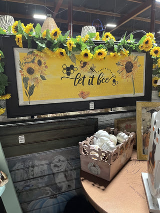 Custom Designed "Let It Bee" Black and Gold Large Wall Decor or Sign . RSV|117058