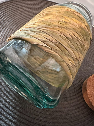 Jar Green Glass Straw Cork 7inch  MTS|83753