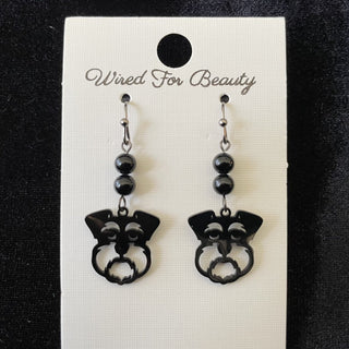 black schnauzer dog earrings RSV