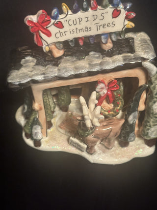 Blue Sky Cupids Christmas Trees Tea Light Candle holder 2009 #62 VV MTS|126183