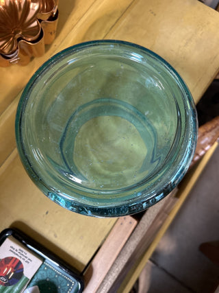 12F Art Glass Controlled Bubbles Blue Vase/Candleholder MTS|70874
