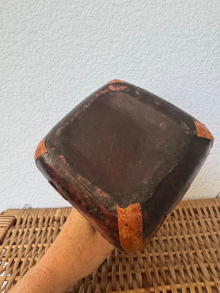 Leather wrapped vase - MTS|100752