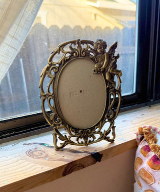 Vintage Brass Baby Cherub Angel Frame (LZD - RSV)|162690