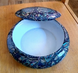 MW Blue Floral Lidded Bowl MTS|109292